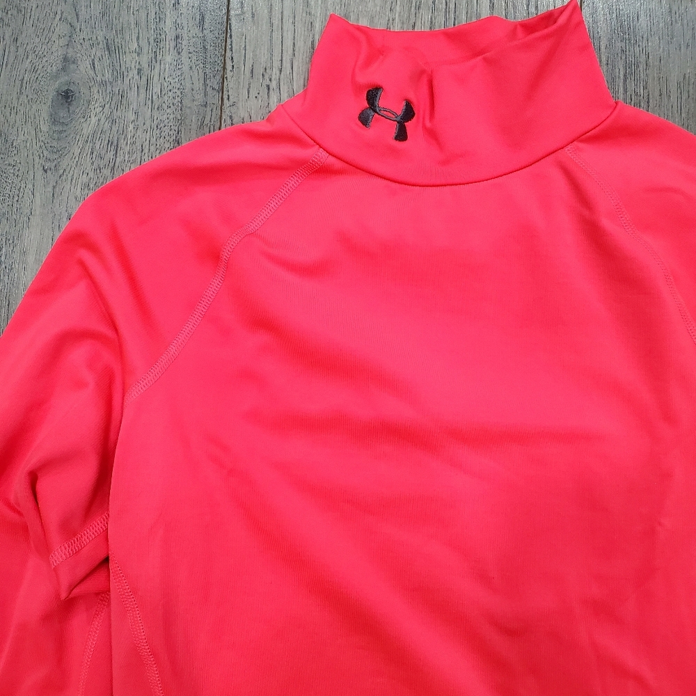 Under Armour | Bright Pink Fitted Cold Gear Pullover Long Sleeve Activewear - Picture 2 of 6